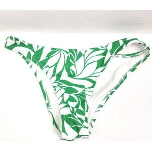 Shade & Shore Tropical Green/White Womens Bikini Bottom Size M